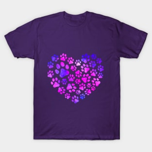 Paw Prints Heart T-Shirt